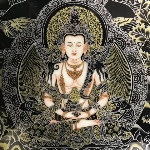 Buddhist Porcelain Painting using fencai technique