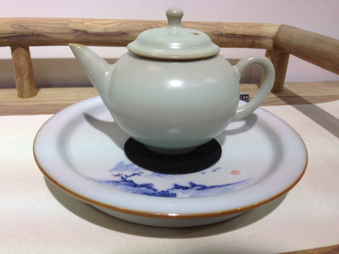 A prototype thin-glaze ruyao teapot by Lee Shanming.