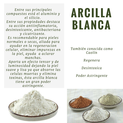 Arcilla blanca propiedades, mascarilla y uso interno- Dietetica Ferrer