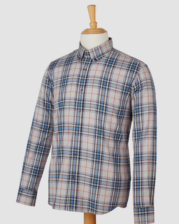 2-Ply Brown Blue Glen Plaid Checks Shirt – Bombay Shirt Company