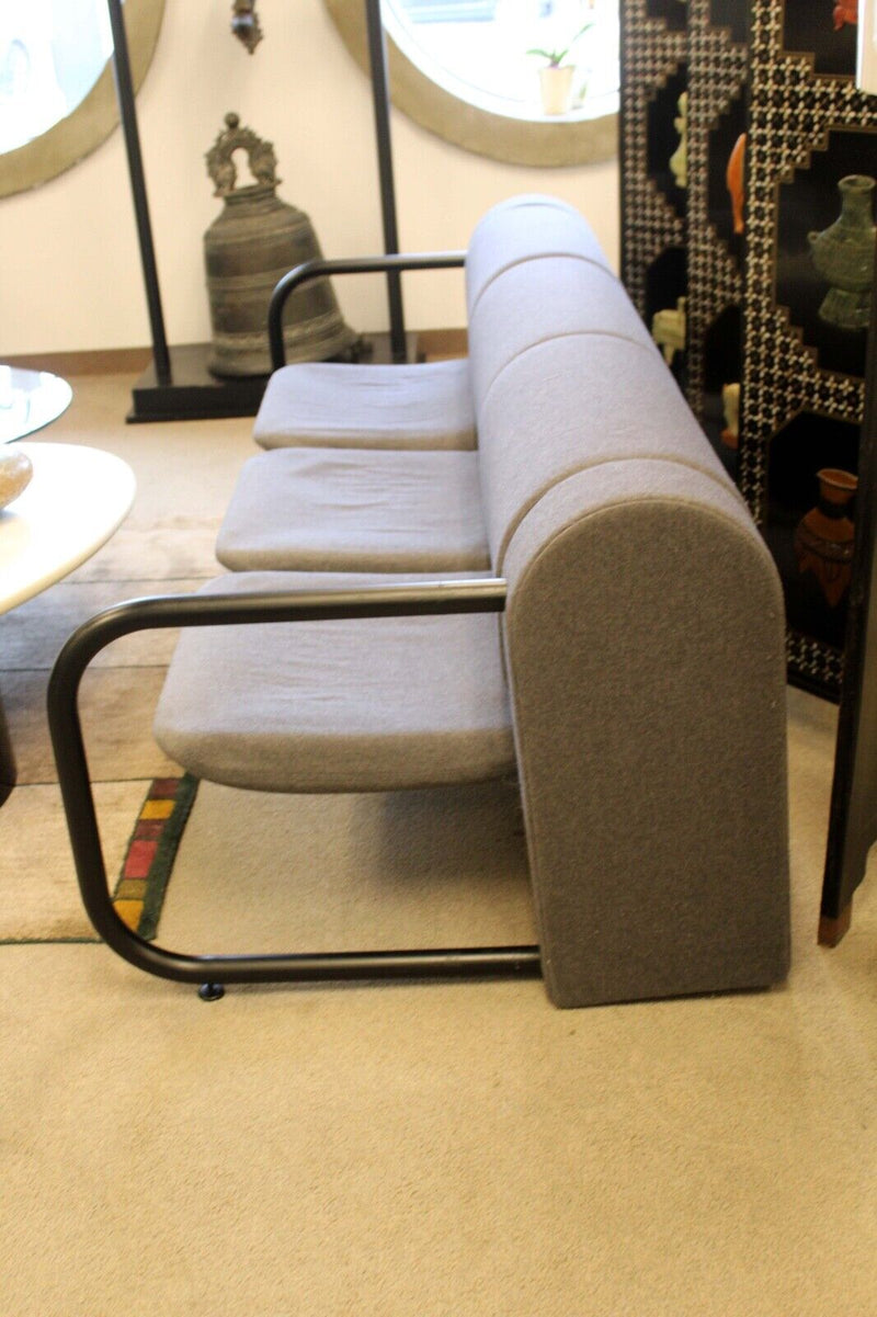 Post Modern Herman Miller Knoll Attributed Modular Sofa with Black Metal Arms