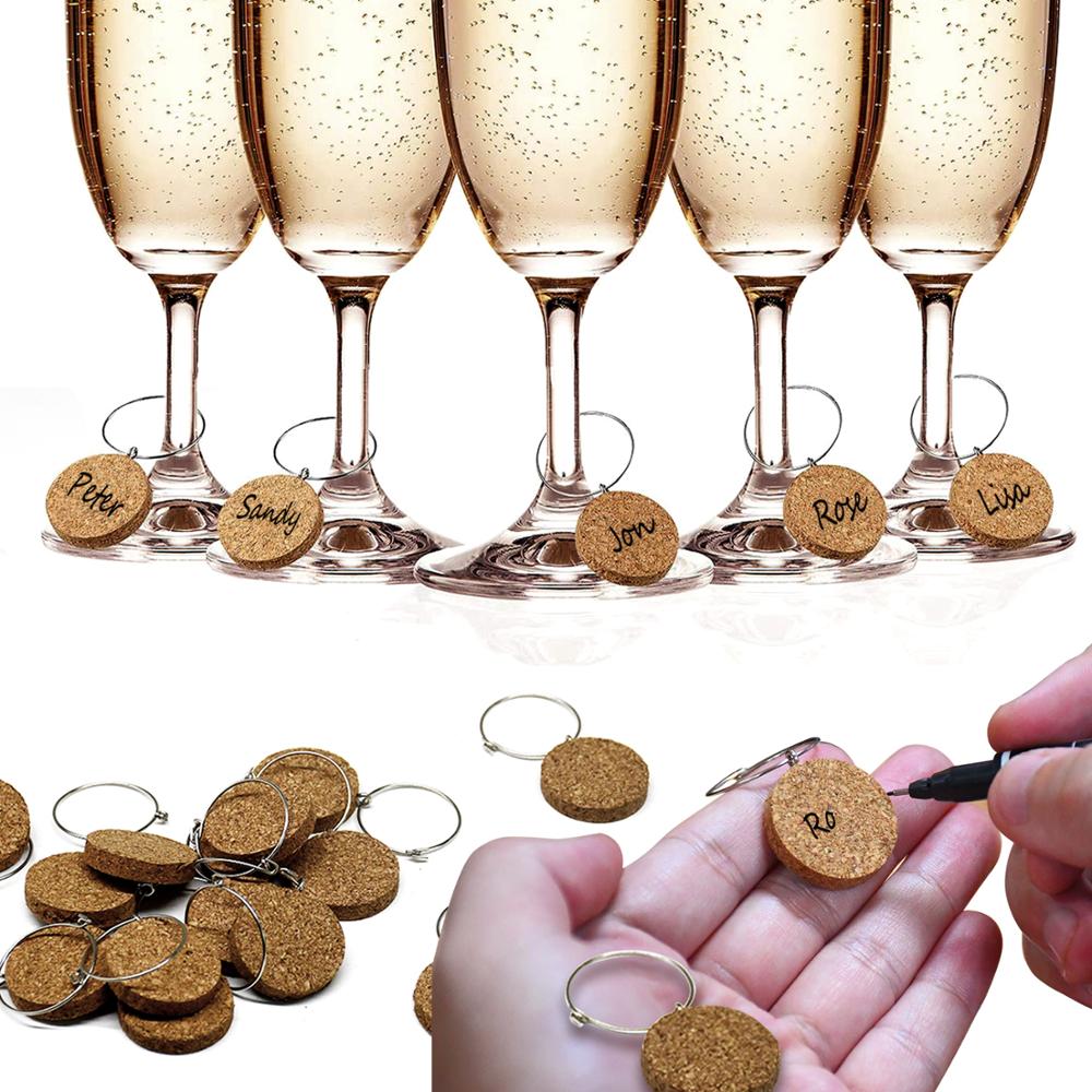 Ktyne 8PCS Mini Circle Silicone Wine Glass Marker Cup Identification Ring  For Party