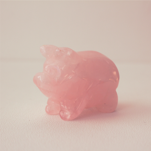 rose quartz crystal pig