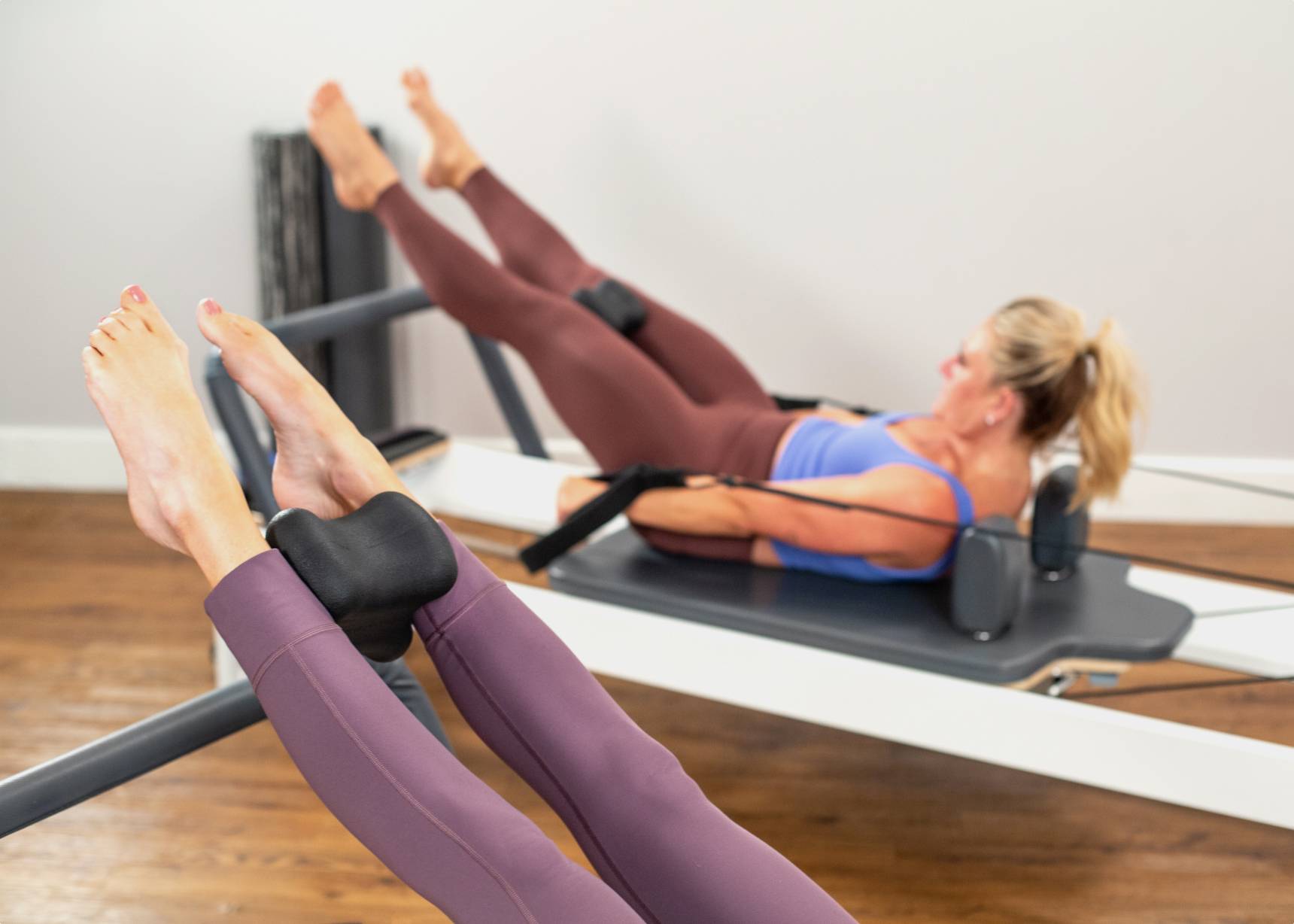 Reformer workout using The Aligner to help with positioning.