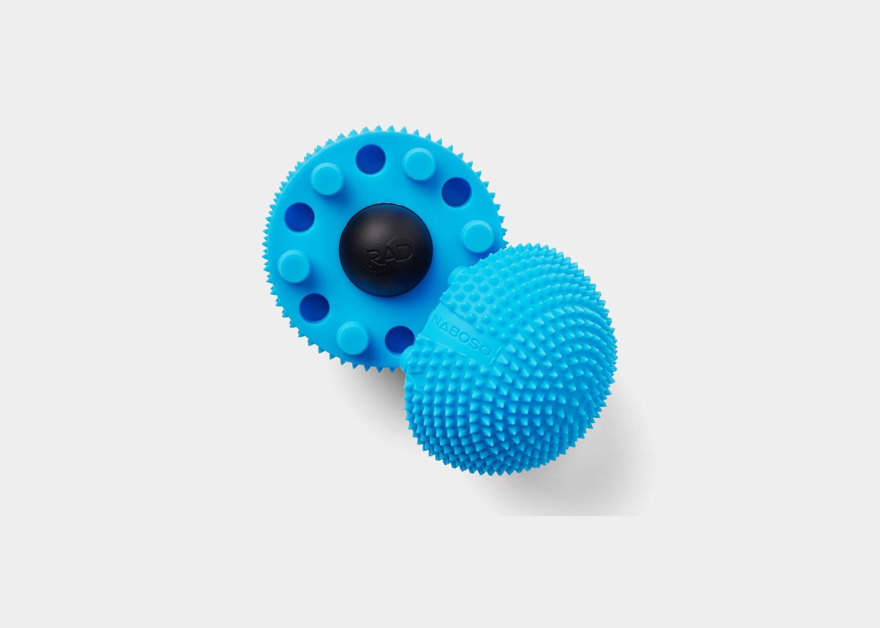 Textured blue Naboso Neuro Ball for grip training.
