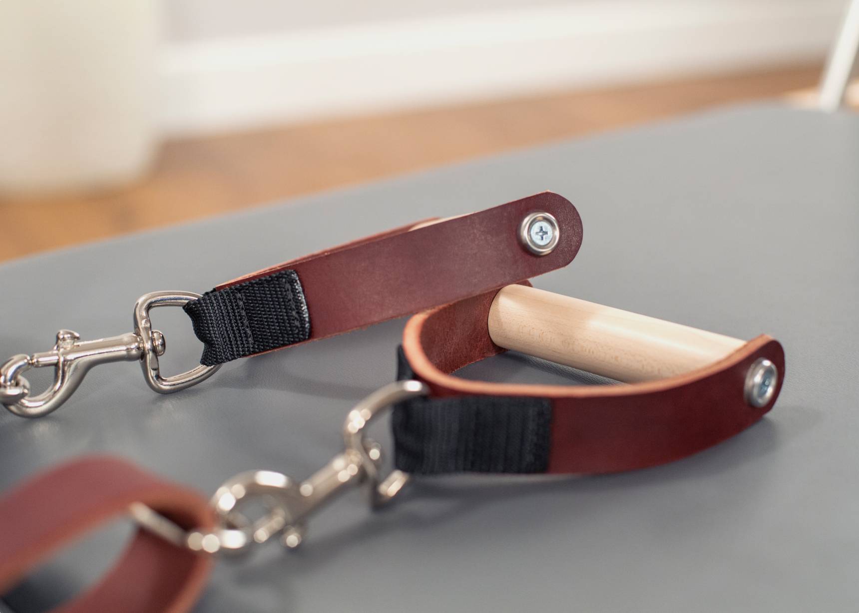 Pilates Straps - Leather & Wood Pilates Handles