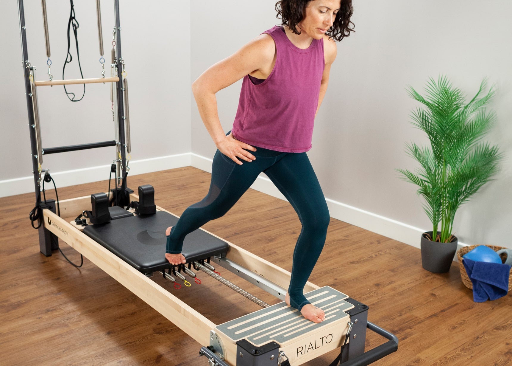 Workout on Rialto Reformer Standing Platform Extender