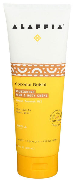Alaffia: Coconut Reishi Nourishing Hand And Body Creme Vanilla, 8 Fo - RubertOrganics