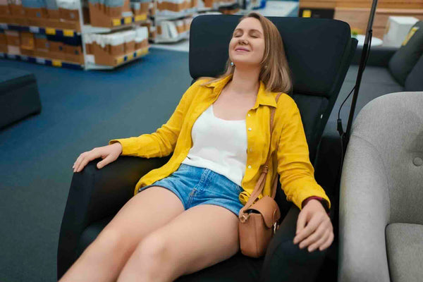 Happy massage chair user