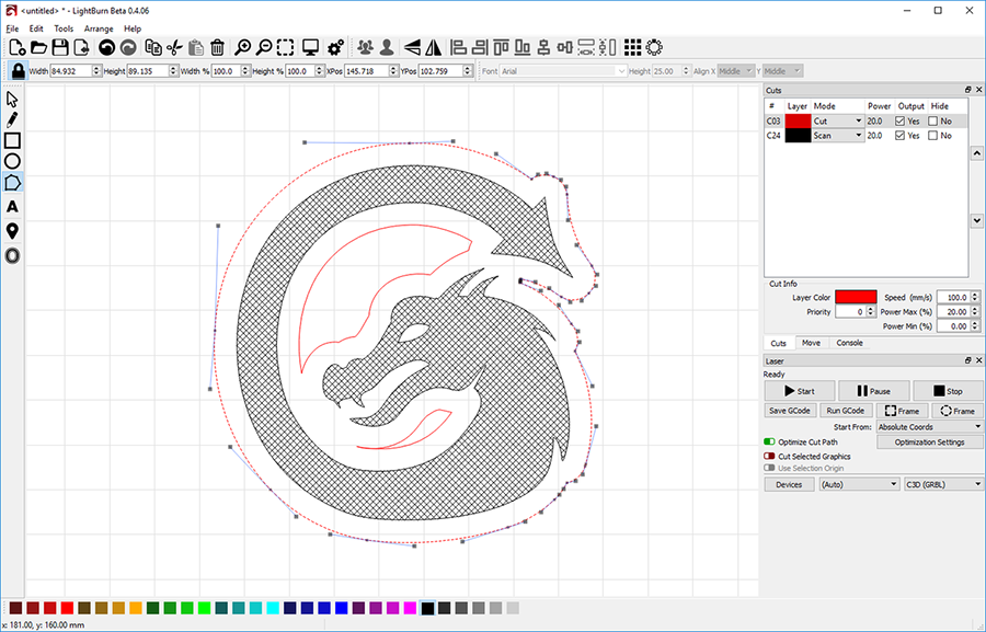 LightBurn Software Interface