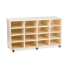 Mobile Tote Tray Storage Trolley - Oak 16 Bay