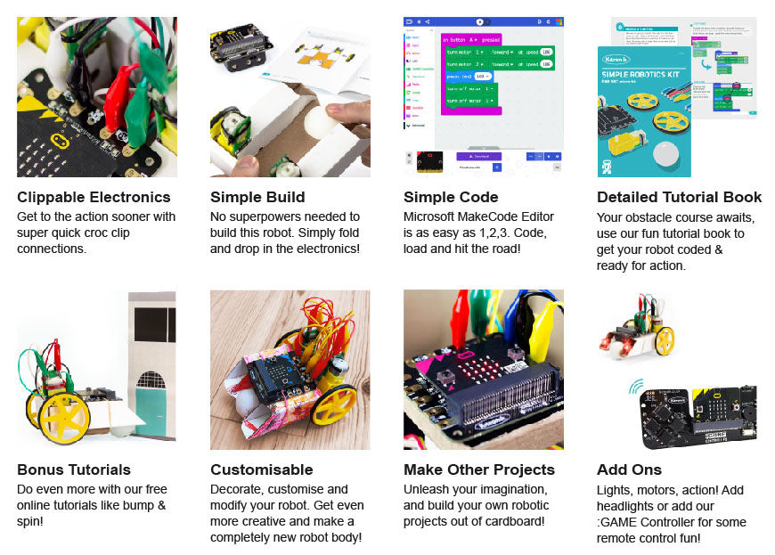 Kitronik Simple Robotics Kit Features