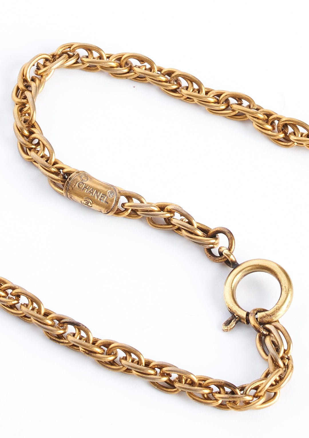 Chanel 20B Gold Pearl Black Crystal CC Logo Statement Pendant Chain Necklace   eBay