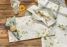 Daisies Tailored Valance & Table Linens - Multi