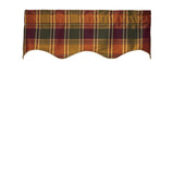 Boroughs Plaid Lined Faux Silk Scallop Valance - Plum