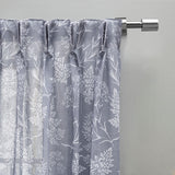 Wild Meadows Pinch Pleated Curtain with Back Tabs - Grey - Grey