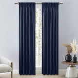 Grasscloth Lined Pinch Pleated Drapery Navy - Navy