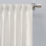Grasscloth Lined Pinch Pleated Drapery White - White