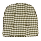 Gingham Tufted Gripper Chair Pad - Pine
