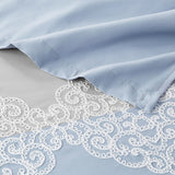 Panache Pieced & Embroidered Shower Curtain - Blue