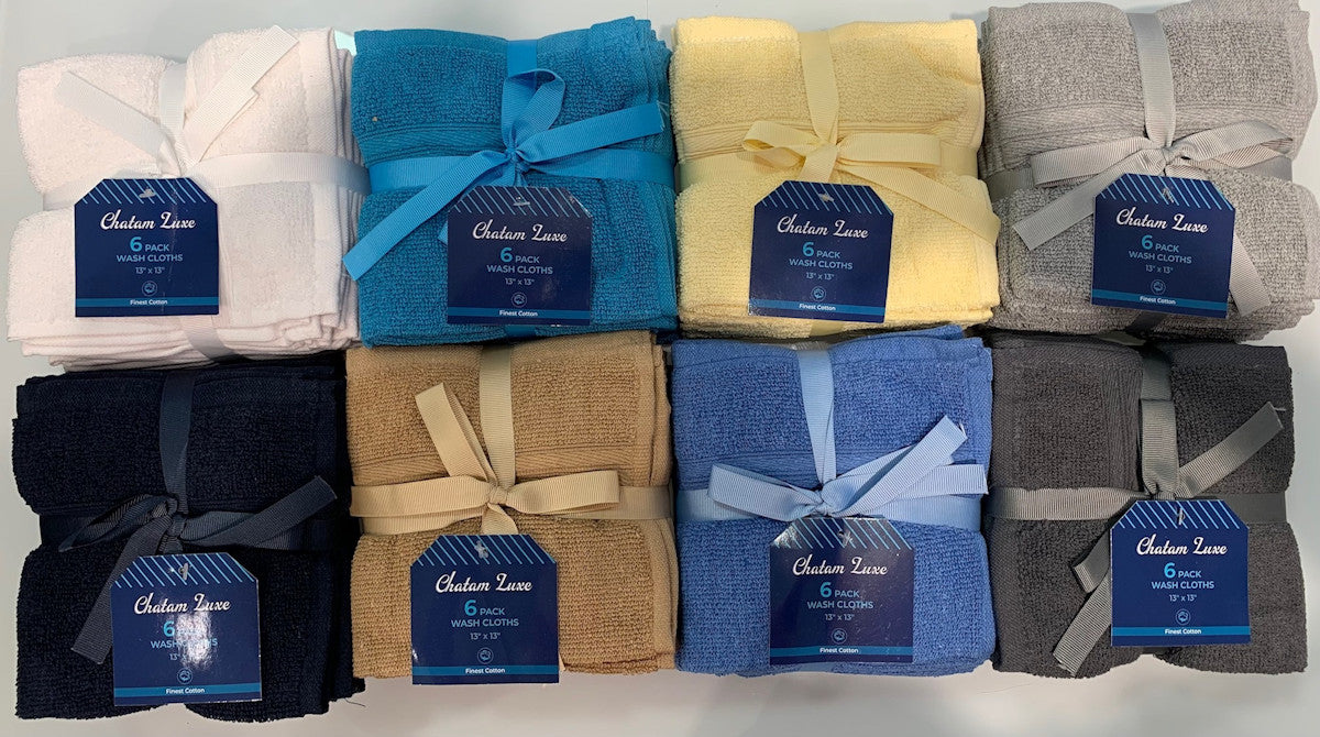 Chatam Luxe 6 Pack Cotton Washcloths · Port & Bay