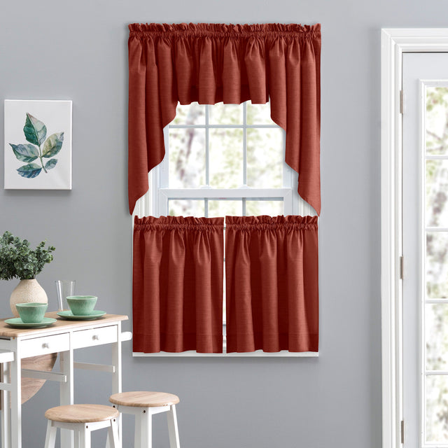 Lisa Solid Textured Tier Curtain