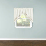 Seashells Embroidered Tier Curtain - Natural