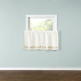 Seashells Embroidered Tier Curtain - Natural