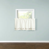 Seashells Embroidered Tier Curtain - Sea Mist