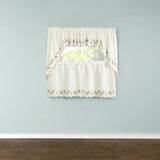 Seashells Embroidered Tier Curtain - Natural