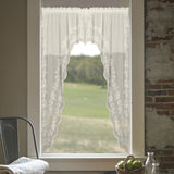 Sheer Devine Lace Tier Curtains And Panels - Ecru