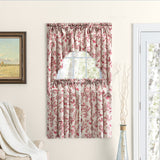 Waverly Gardens Tier Curtain - Garnet