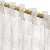 Sheer Leaf Embroidered Panels - White / White