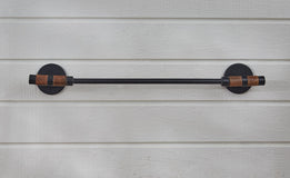 Urban Farmhouse Metal & Wooden Bath Hardware - Matte Black