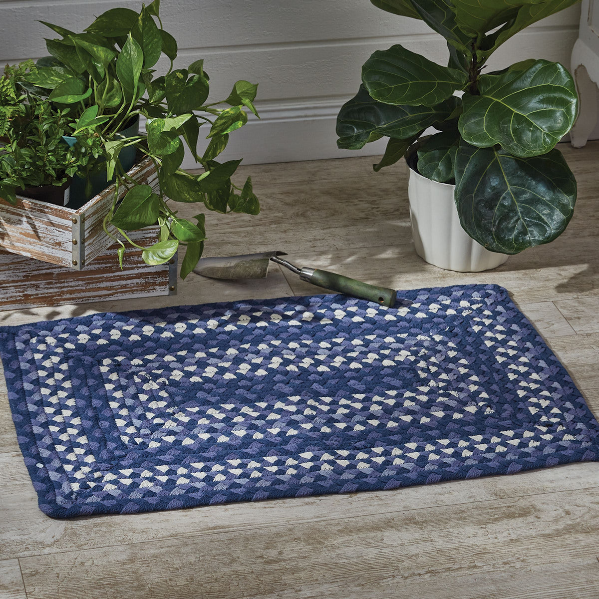 Bluestone Cotton Braided Rug · Port & Bay