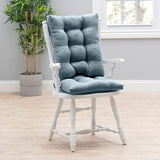 Lisa Solid Textured Chair Pads, Rocker Sets and Bar Stool Covers - Dusty Blue