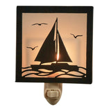 Sailboat Silhouette Night Light - Black