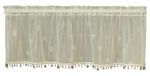 Sand Shell Lace Tiers and Panels - Ecru