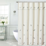 Seashells Embroidered Shower Curtain - Sea Mist