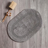 Serene Cotton Oval Bath Mat - Grey