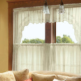 Sheer Devine Lace Tier Curtains And Panels - Ecru