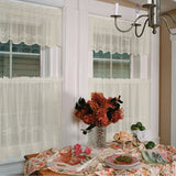 Sheer Devine Lace Tier Curtains And Panels - Ecru