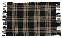 Sturbridge Black Cotton Woven Rag Rug - Black