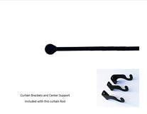 Wrought Iron Curtain Rod With Ball Finial - Black