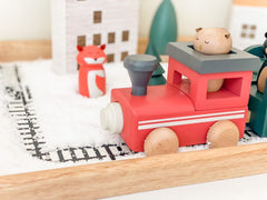 train tape and snowy toy train