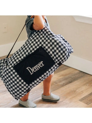 Black Gingham Nap Mat - First Glimpse Kids
