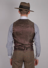 Edison Harris Tweed Waistcoat - Brown Check – Thomas Farthing London