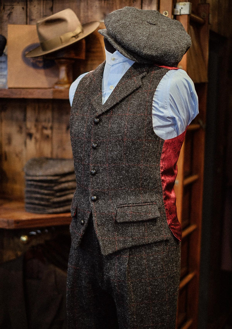 red tweed waistcoat