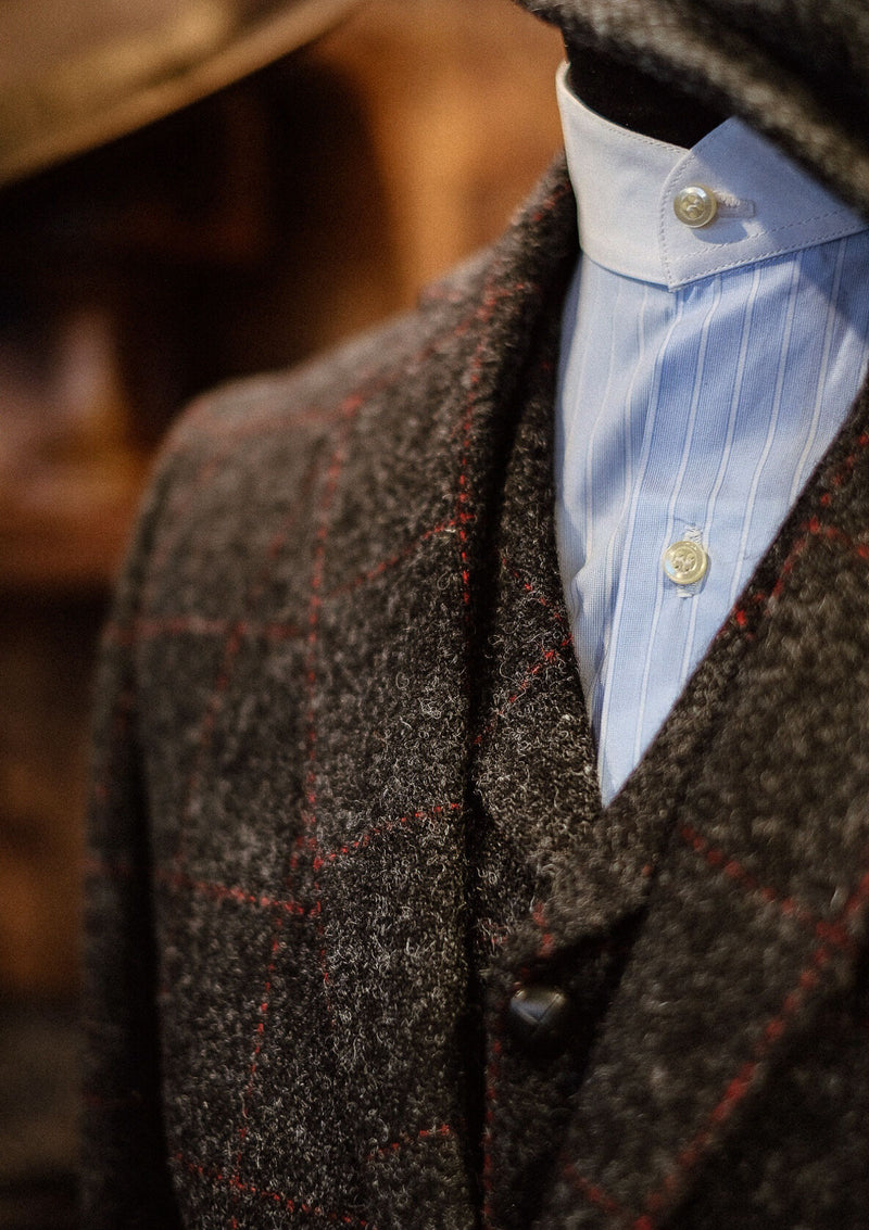 Edison Harris Tweed Jacket - Red Check – Thomas Farthing London