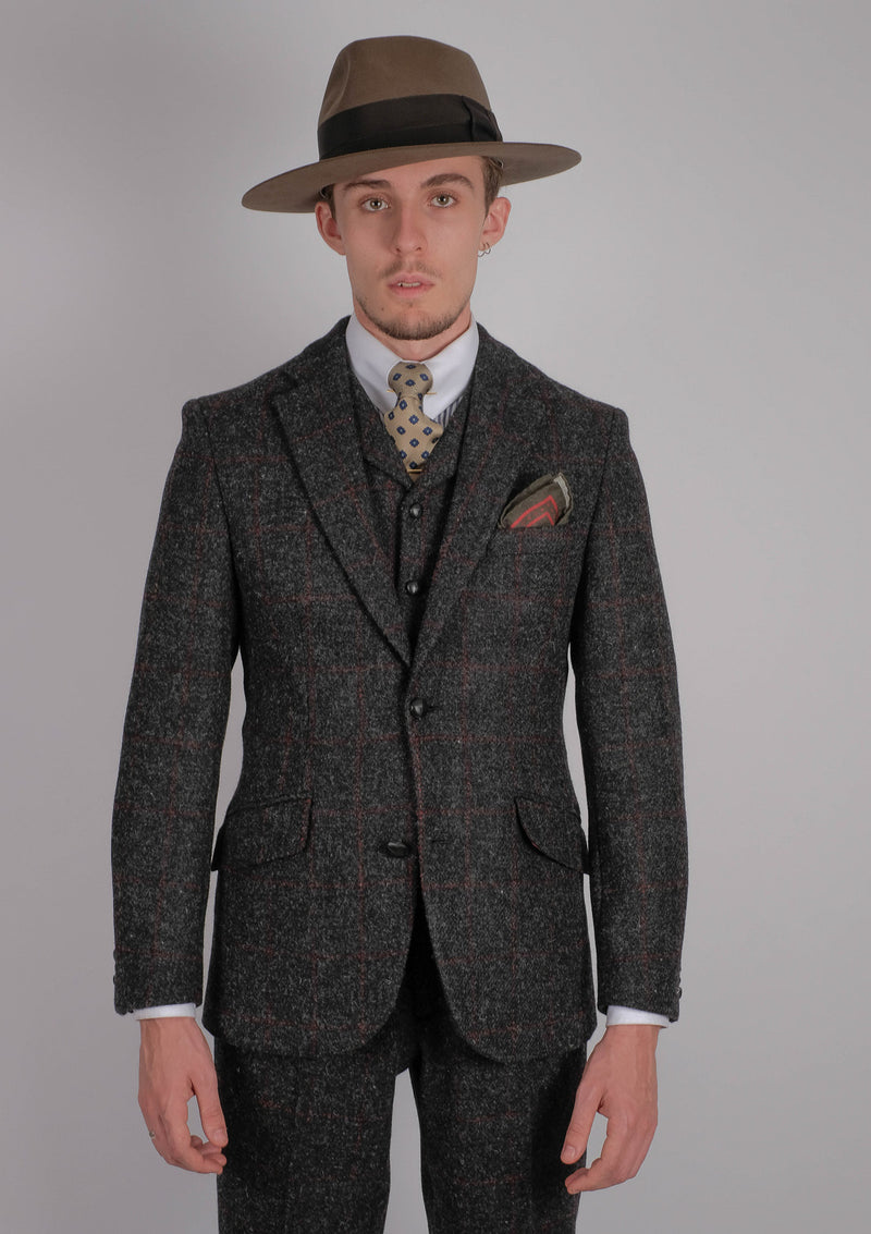 Edison Harris Tweed Jacket - Red Check – Thomas Farthing London